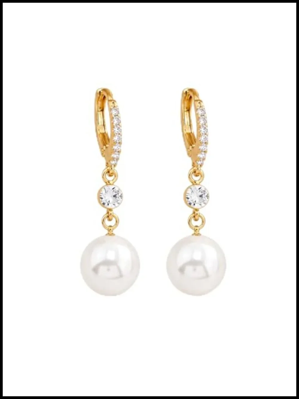14K Gold Plated Pearl Dangle Drop Earrings for Women Bridal Wedding Jewelry Gift
